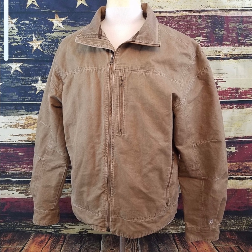KUHL MENS PATINA TAN ZIP UP JACKET